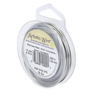 18 Gauge Stainless Steel Craft Jewelry Wrapping Wire Wire, 10 Yd