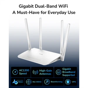 CUDY WR1300 AC1200 Wi-Fi Mesh Router Gigabit - Bild 1 von 4