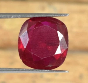 7,70 ct natürlicher Burma roter Rubin 10 x 10 mm Kissen lose Edelstein zertifiziert T7543 - Bild 1 von 7