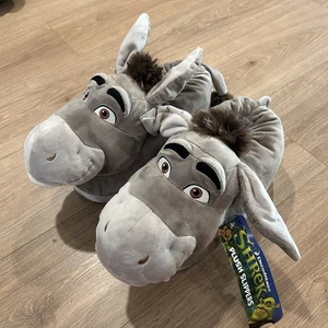 DreamWorks Donkey Slippers XL Happy Feet Shrek Plush Fuzzy House Shoes Adult - Picture 1 of 5