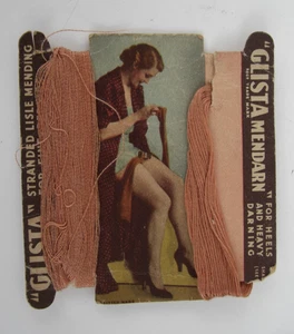 Original Vintage Glista Mendarn Stranded Lisle Packet Fine Stocking Repairs - Picture 1 of 3