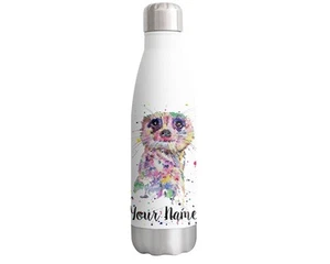 Botella personalizada Meercat con tu texto/nombre animales del desierto 500 ml - Imagen 1 de 4