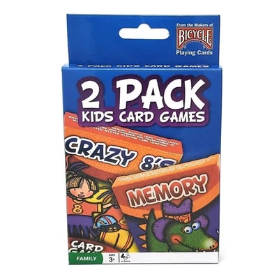 Bicycle 2 Pack Kids Card Games - Crazy 8's and Memory, 2+ Players Ages 3+ - Image 1 of 3