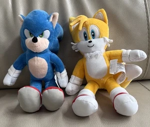 Sonic 3 Película Peluche Jakks Pacific Sonic and Tails Usado en Excelente Condición 9 pulgadas - Imagen 1 de 5