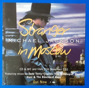 MICHAEL JACKSON Stranger In Moscow UK 1996 double sided promo only display flat - Picture 1 of 2