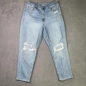 American Eagle Jeans Damen 14 Blau Mom Jeans Distressed Ripped Knees Denim - Bild 1 von 11