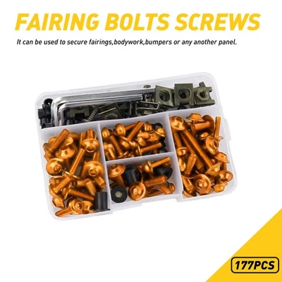 177 Complete Fairing Kit Bolt Body Screw Gold Fit Yamaha Honda Suzuki Kawasaki - Image 1 of 4