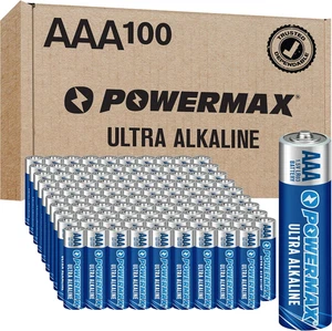 100-Count Triple AAA Batteries, Ultra Long Lasting Alkaline Battery for Home and - Picture 1 of 12
