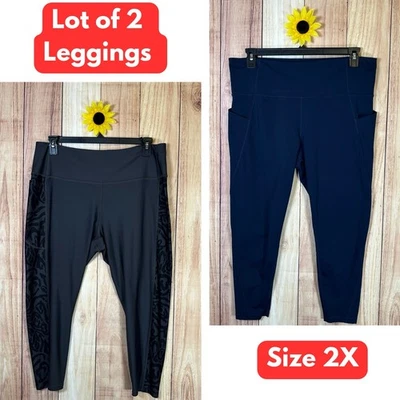 Bundle Lot of 2 Leggings Under Armor & Xersion Quick Dri Workout Womens Sz 2X - Image 1 of 4