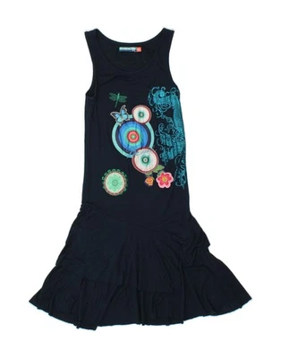 Vestido DESIGUAL Niñas Gráfico Sin Mangas Línea A 11-12 Años Azul Marino UI03 Foto 1 de 3