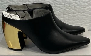 NIB Worthington Nelda Black Gold Heel Pointed Toe Mules Size 9 M - Picture 1 of 5