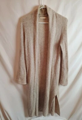 Cárdigan largo abierto Sleeping on Snow plumero beige mezcla de lana para mujer talla S Foto 1 de 4
