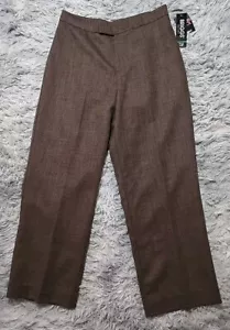 Briggs Women's Lined Dress Pants Size 12P 100% Worsted Wool Brown NWT *FLAWS* - Picture 1 of 10