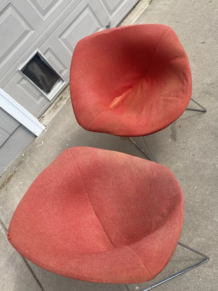 Silla vintage Sunshine Orange Knoll Harry Bertoia Diamond Foto 1 de 4