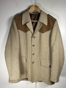 Dhobi Sakko Damen Größe 16 18 XL Beige Wolle Western-Stil Cordbesatz - Bild 1 von 11