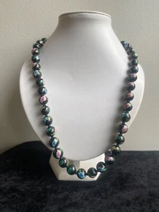 VINTAGE 1960s CHINESE ENAMEL CLOISONNE BEAD NECKLACE - Picture 1 of 5