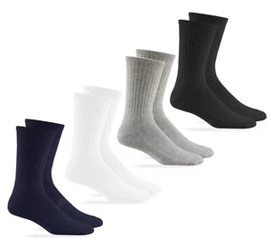 Jefferies Socks Mens Sport Cushion Cotton Seamless Ribbed Crew Athletic Sock 3PK - Picture 1 of 15