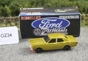 Oz Wheels 1:64 Red Bellies Gold Ford XW Sedan Clutch 1 FNQHotwheels OZ34 - Picture 1 of 10