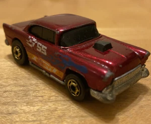 Vintage 1978 Hot Wheels Metallic Dark Red '55 Chevy RARE CEREAL Promo Gold Wheel - Bild 1 von 7