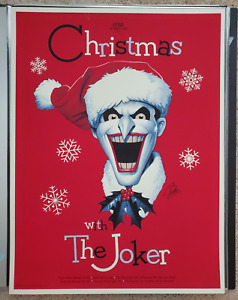 Affiche imprimée variante créative de Noël avec le Joker PCC Phantom City Batman