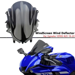 Deflector de viento para parabrisas de motocicleta negro para Yamaha YZFR3 R25 19-23 - Imagen 1 de 7