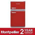 Montpellier MAB2035R 88L 70/30 Under Counter Retro Style Fridge Freezer In Red