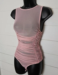 Body Free People Intimately Nuevo con Etiquetas Rosa Transparente Acanalado Sin Mangas Talla XS - Imagen 1 de 9