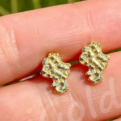 Pendientes pepita sólida real de plata 925 Italia sólida para hombre de 8 mm calidad probada Foto 1 de 3