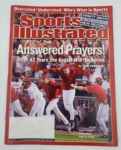 Cubierta de la Serie Mundial Angels 2002 revista Sports Illustrated chaqueta de papel sin etiqueta - Imagen 1 de 3