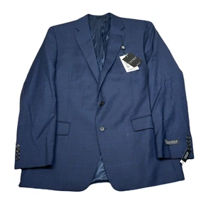 Lauren Ralph Lauren Blue Plaid Suit Jacket Mens 44L 44 UltraFlex Wool $450 - Picture 1 of 13