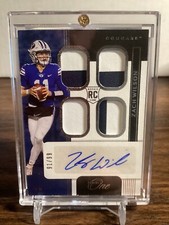 Zach Wilson Rookie Autograph Quad Patch Football Card.   91/99