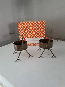 2 Christmas Tealight Candle Holder Metal Reindeer Stick Deer - Picture 1 of 7