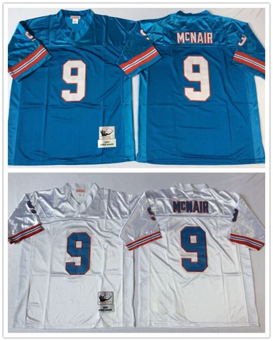 Vintage Steve McNair #9 Tennessee Oilers Throwback Stitched Jersey Cover