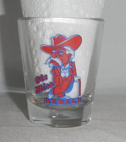 University of Mississippi Ole Miss Rebels Colonel Reb Mascot Shot Glass Cover