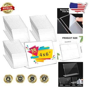 Elegant 36 Count Clear Acrylic Photo Frames - Perfect 6x4 Inch Display Solution - Picture 1 of 10