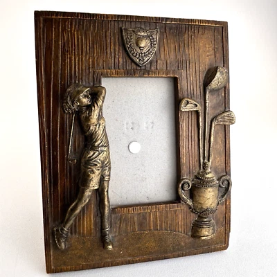 Marco de fotos DEZINE clásicos de golf mujer golfista y palos 3,5"x5" SIN VIDRIO Foto 1 de 4