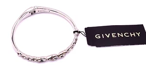Givenchy Designer Silver Tone Cubic Zirconia Hinged Bracelet 7.25 - Picture 1 of 5