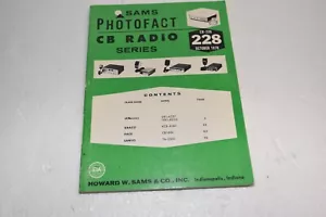 SAMS PHOTOFACT CB-Funkgerät #228 - OKT 1978 - Service Reparatur Anleitung Buch - Bild 1 von 2