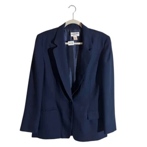 Vintage Pendelton  100% Polyester Navy Casual Bussines Blazer Jacket Womens 14 - Picture 1 of 7