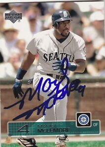 MARK McLEMORE SEATTLE MARINERS SIGNED CARD ANGELS A'S ASTROS INDIANS ORIOLES