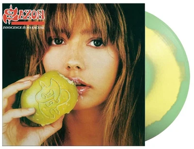 SAXON- Innocence is no excuse- green yellowe vinyl Stranded- USA Import- - - Image 1 of 3