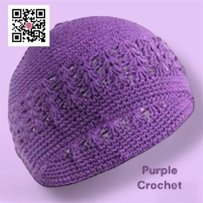 Gorro “Púrpura Crochet” Gorra Sombrero Quimio Unisex Calavera Cúpula-Tostadora Foto 1 de 4