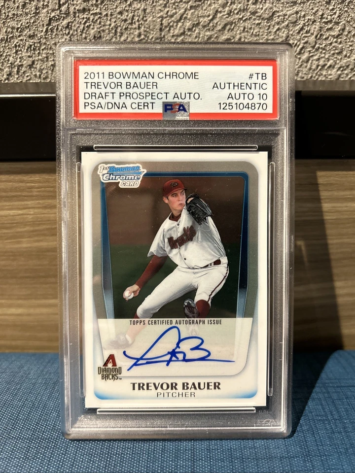Trevor Bauer 1-й Bowman хромированный с автографом (авто оценка 10) - Изображение 1 из 1