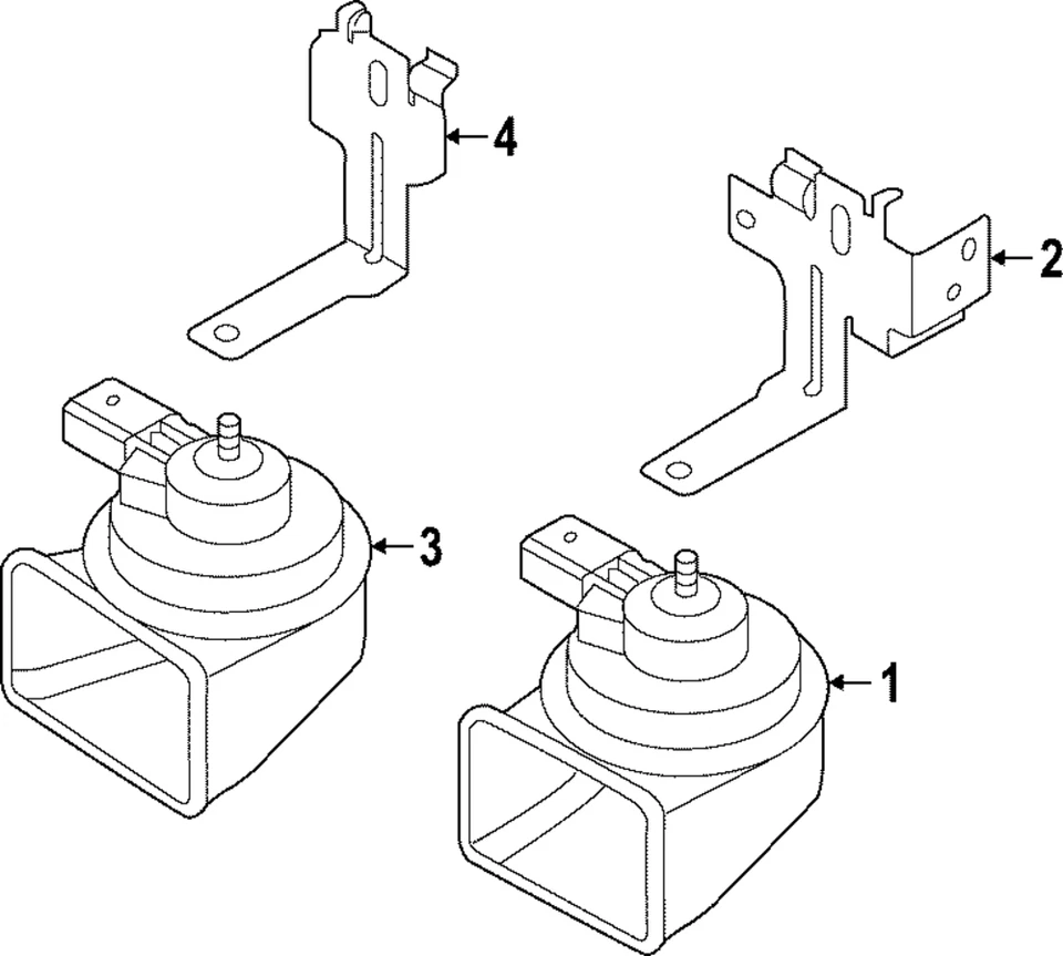 Genuine Volkswagen High Note Horn Bracket 5H0-951-182-B - Image 1 of 1