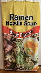 Unbranded Ramen Noodle Soup Beef Flavor Plush Throw Blanket 36” x 56” NWOT Soft - Picture 1 of 2