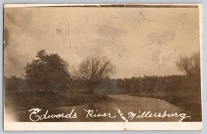 RPPC Postcard~ Edwards River~ Near Millersburg, Illinois - Picture 1 of 2