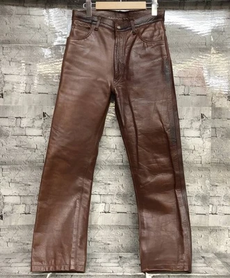 Pantalones rectos de cuero aero para hombre marrón oscuro talla 31 usados Foto 1 de 4