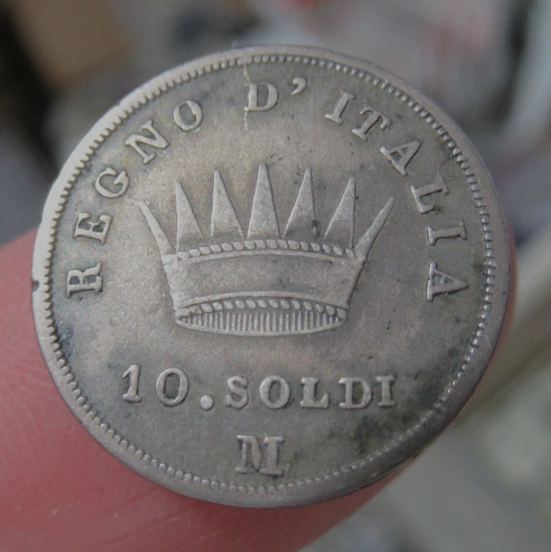 1812-M Italy 10 Soldi Napoléon Empereur et Roi d’Italie Milan Silver Coin - Image 1 of 4