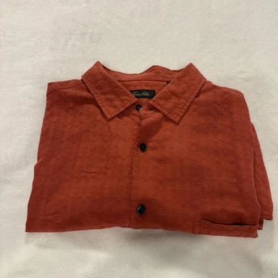 Camisa masculina Tasso Elba manga curta botão vermelho tamanho XL - Imagem 1 de 4