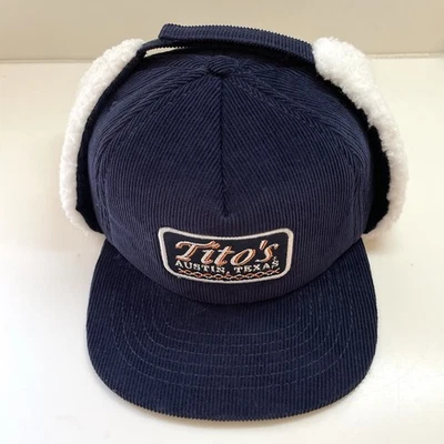 Chapéu caçador William Murray Tito’s Vodka Austin Texas veludo Sherpa abas de orelha - Imagem 1 de 4